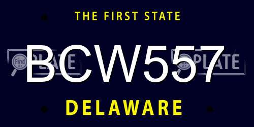 BCW557 Delaware License Plate