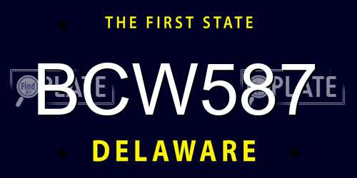 BCW587 Delaware License Plate