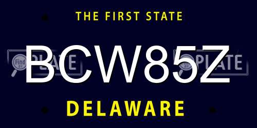 BCW85Z Delaware License Plate