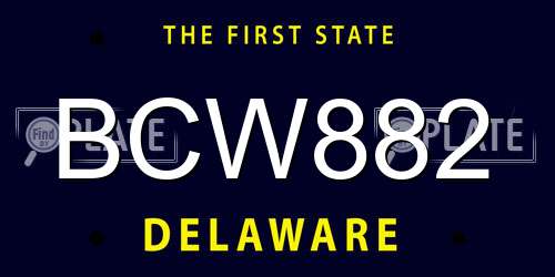 BCW882 Delaware License Plate