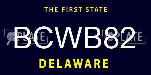BCWB82 Delaware License Plate