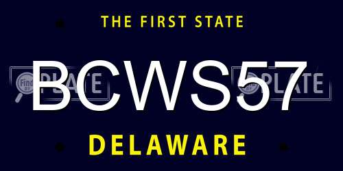 BCWS57 Delaware License Plate