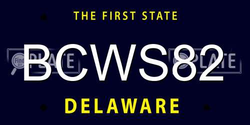 BCWS82 Delaware License Plate