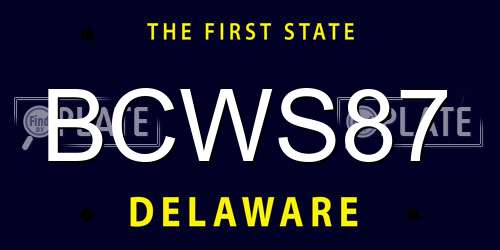 BCWS87 Delaware License Plate