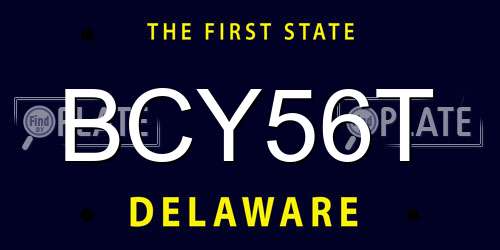 BCY56T Delaware License Plate