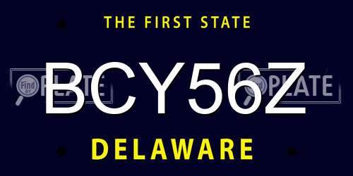 BCY56Z Delaware License Plate