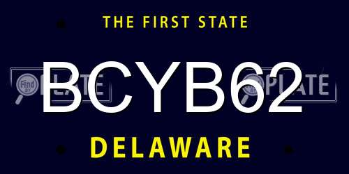 BCYB62 Delaware License Plate