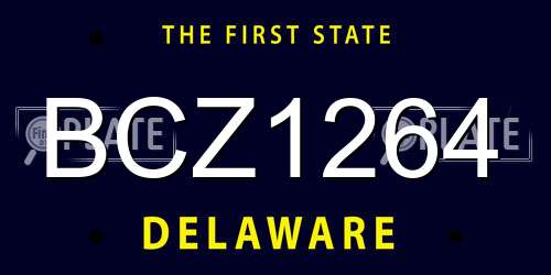 BCZ1264 Delaware License Plate