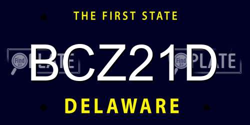 BCZ21D Delaware License Plate