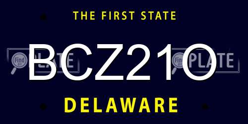 BCZ21O Delaware License Plate