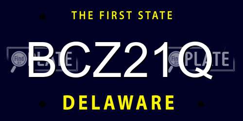 BCZ21Q Delaware License Plate
