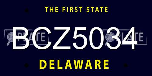 BCZ5034 Delaware License Plate