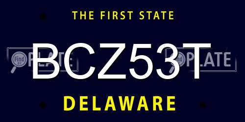 BCZ53T Delaware License Plate