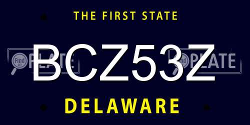 BCZ53Z Delaware License Plate