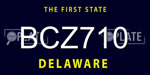 BCZ710 Delaware License Plate