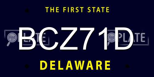 BCZ71D Delaware License Plate