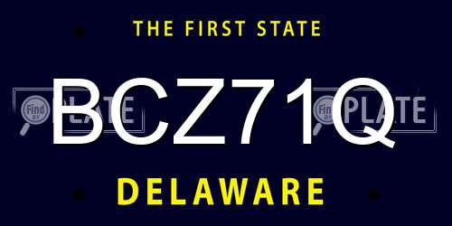 BCZ71Q Delaware License Plate