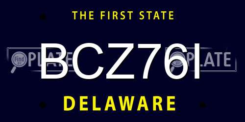 BCZ76I Delaware License Plate