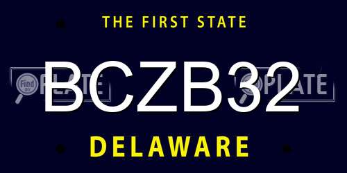 BCZB32 Delaware License Plate