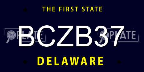 BCZB37 Delaware License Plate