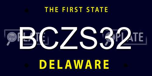BCZS32 Delaware License Plate