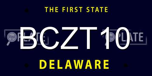 BCZT10 Delaware License Plate