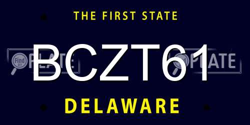 BCZT61 Delaware License Plate