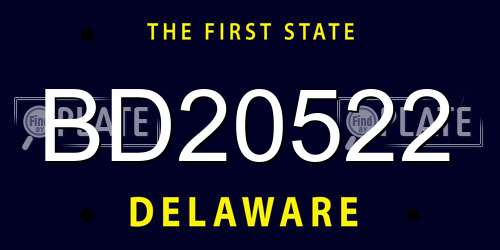 BD20522 Delaware License Plate