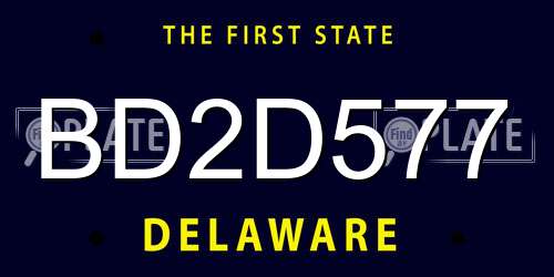 BD2D577 Delaware License Plate