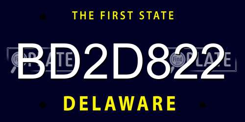 BD2D822 Delaware License Plate