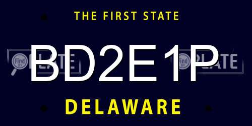 BD2E1P Delaware License Plate