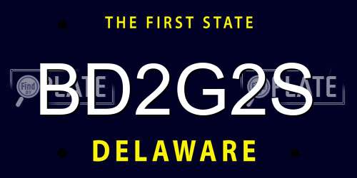 BD2G2S Delaware License Plate