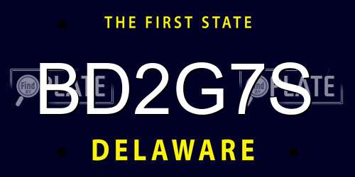 BD2G7S Delaware License Plate