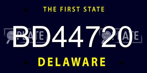 BD44720 Delaware License Plate