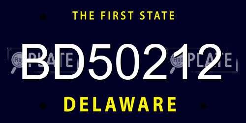 BD50212 Delaware License Plate