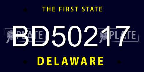 BD50217 Delaware License Plate