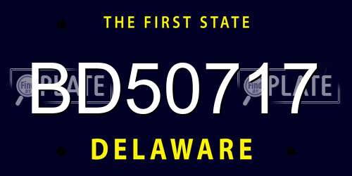 BD50717 Delaware License Plate