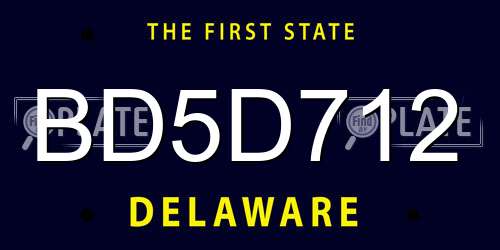 BD5D712 Delaware License Plate