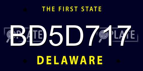 BD5D717 Delaware License Plate