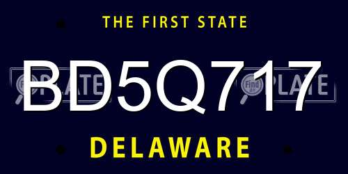 BD5Q717 Delaware License Plate