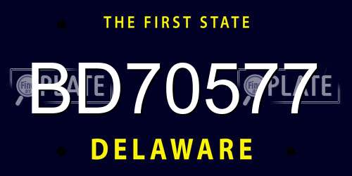 BD70577 Delaware License Plate