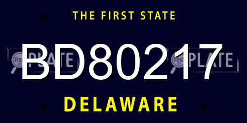 BD80217 Delaware License Plate