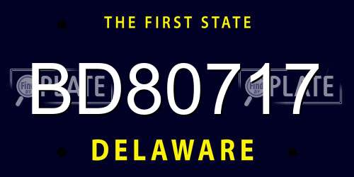 BD80717 Delaware License Plate