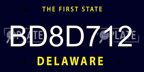 BD8D712 Delaware License Plate