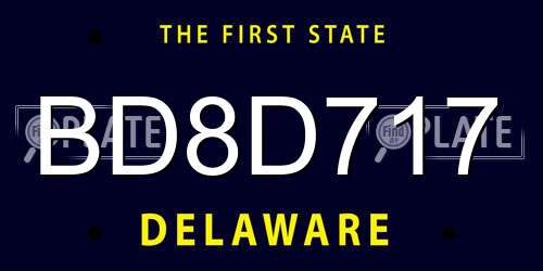 BD8D717 Delaware License Plate