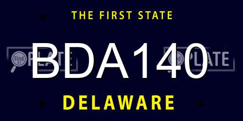 BDA140 Delaware License Plate