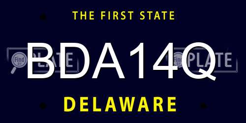 BDA14Q Delaware License Plate
