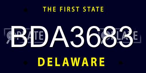BDA3683 Delaware License Plate