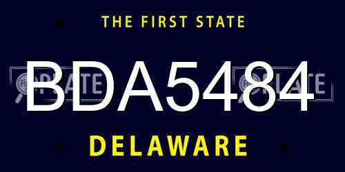 BDA5484 Delaware License Plate
