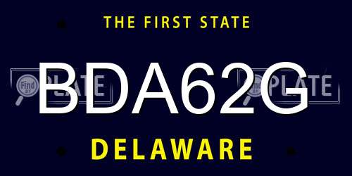 BDA62G Delaware License Plate